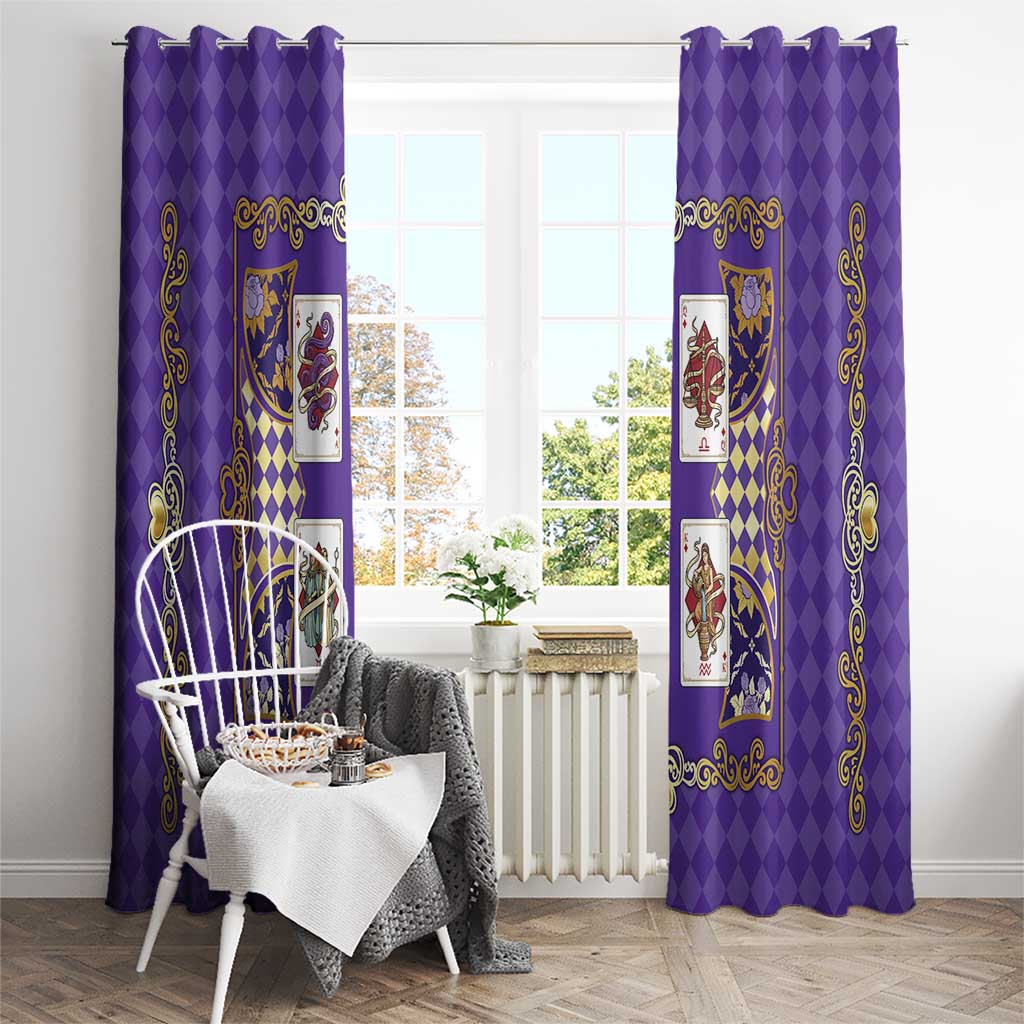 Zodiac Signs Window Curtain The Air Element Baroque Diamonds Card