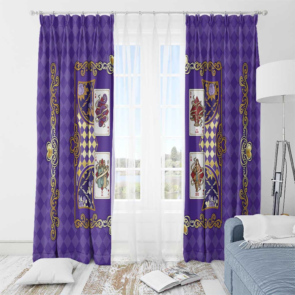 Zodiac Signs Window Curtain The Air Element Baroque Diamonds Card
