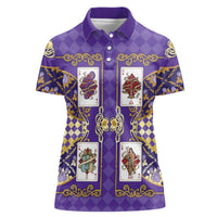 Zodiac Signs Women Polo Shirt The Air Element Baroque Diamonds Card