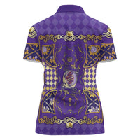 Zodiac Signs Women Polo Shirt The Air Element Baroque Diamonds Card