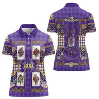 Zodiac Signs Women Polo Shirt The Air Element Baroque Diamonds Card