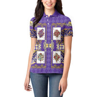 Zodiac Signs Women Polo Shirt The Air Element Baroque Diamonds Card