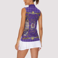 Zodiac Signs Women Sleeveless Polo Shirt The Air Element Baroque Diamonds Card