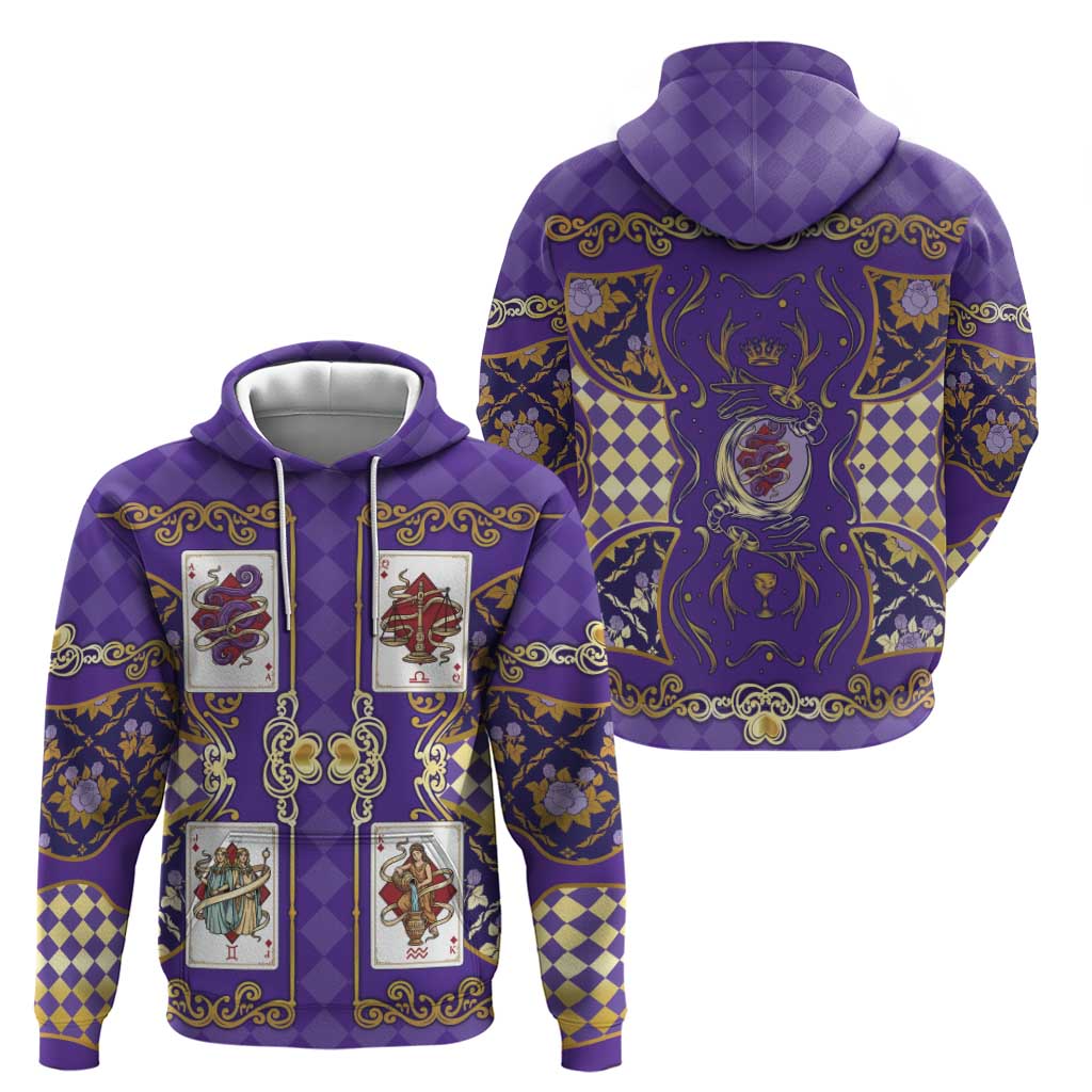 Zodiac Signs Zip Hoodie The Air Element Baroque Diamonds Card