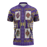 Zodiac Signs Zipper Polo Shirt The Air Element Baroque Diamonds Card