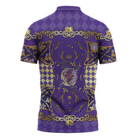 Zodiac Signs Zipper Polo Shirt The Air Element Baroque Diamonds Card