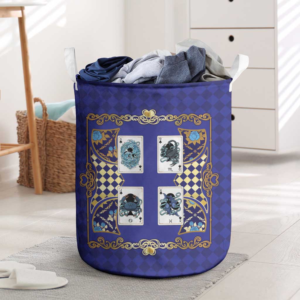 Zodiac Signs Laundry Basket The Water Element Baroque Clubs Card
