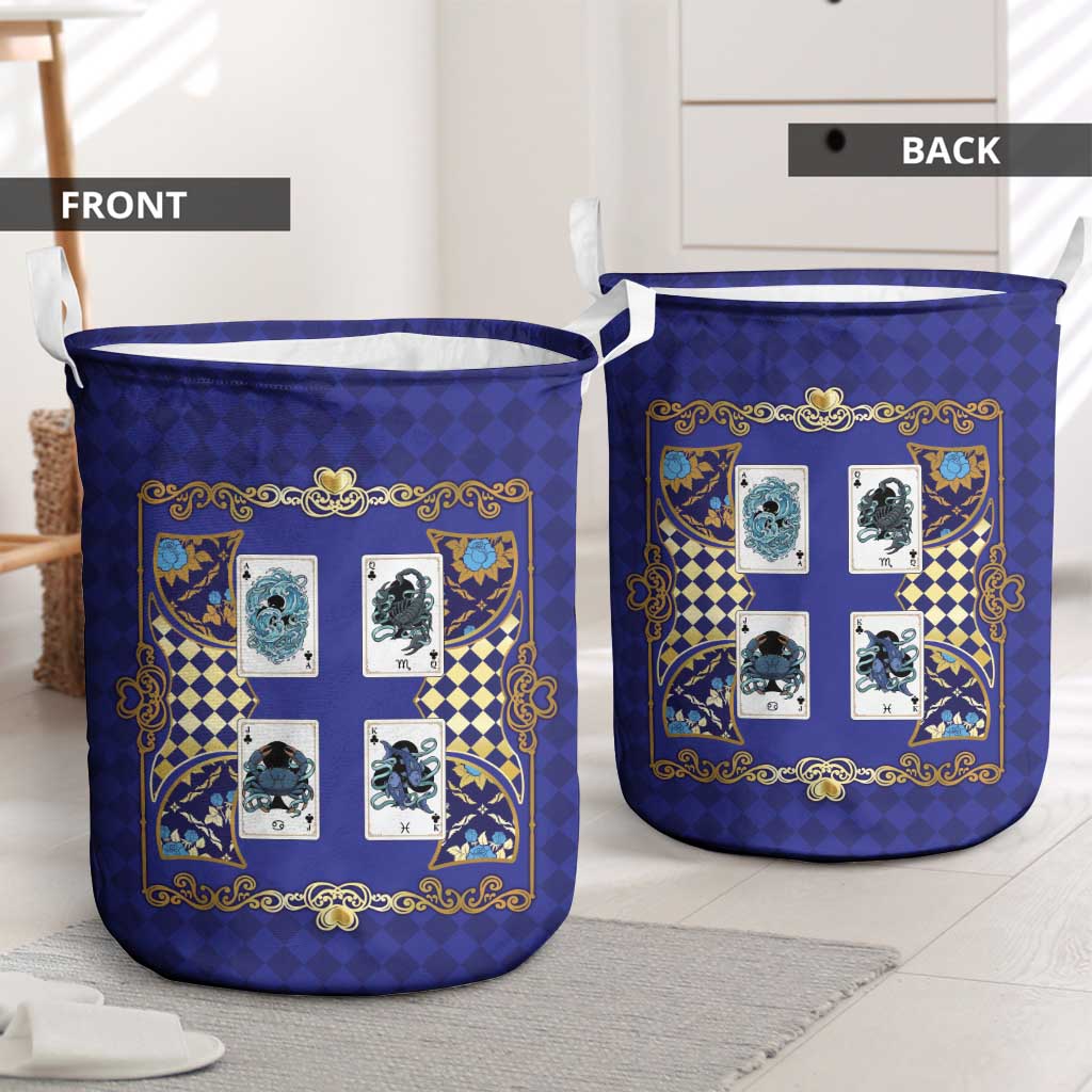 Zodiac Signs Laundry Basket The Water Element Baroque Clubs Card
