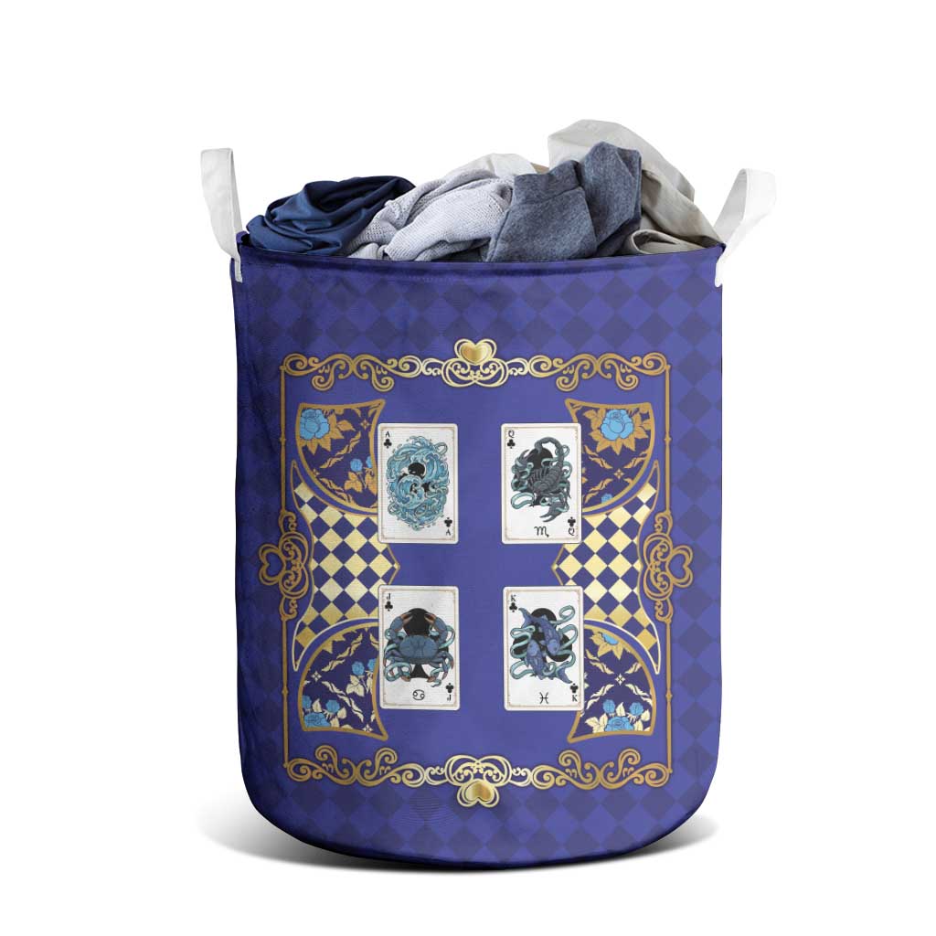 Zodiac Signs Laundry Basket The Water Element Baroque Clubs Card