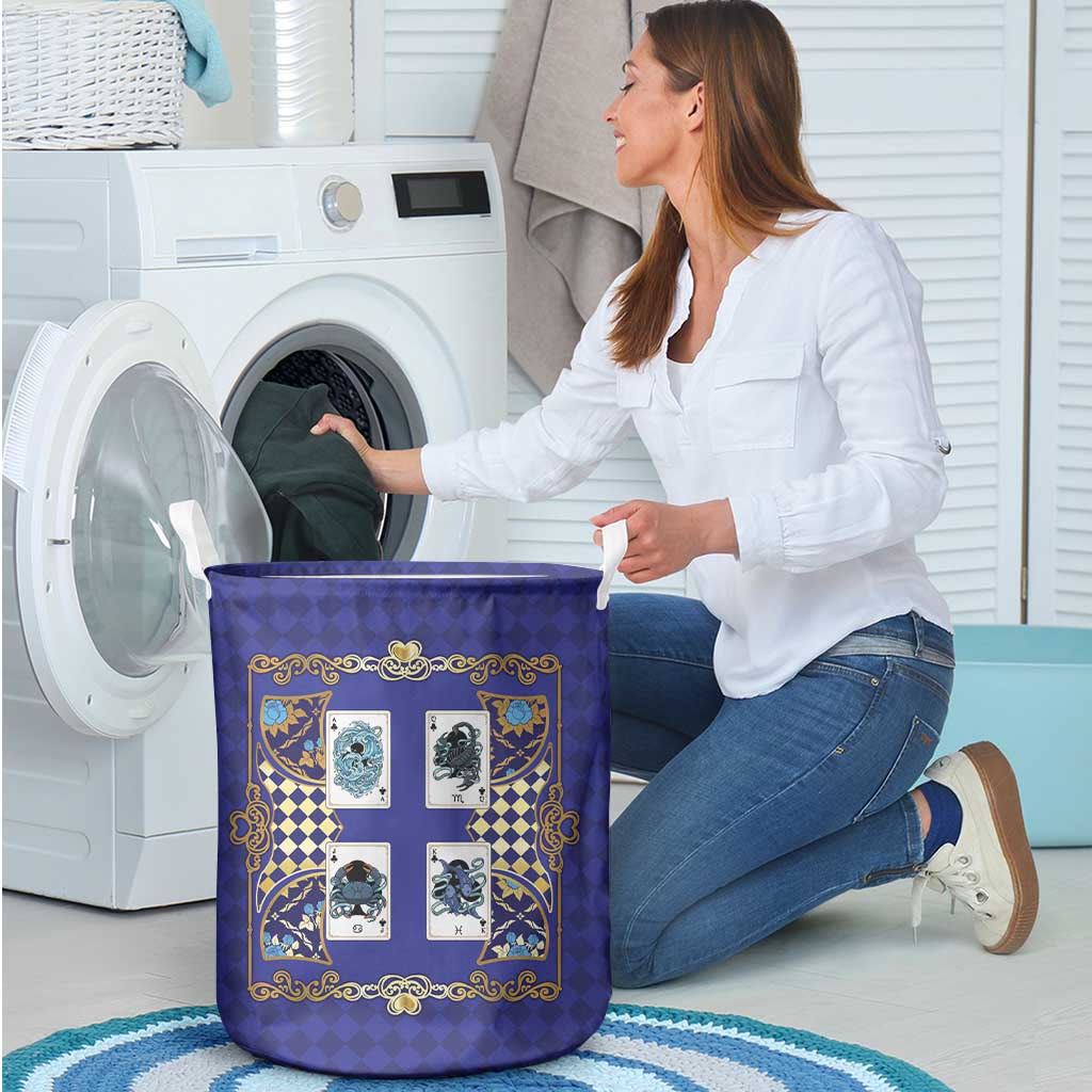 Zodiac Signs Laundry Basket The Water Element Baroque Clubs Card