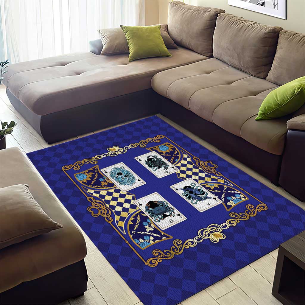 Zodiac Signs Area Rug The Water Element Baroque Clubs Card