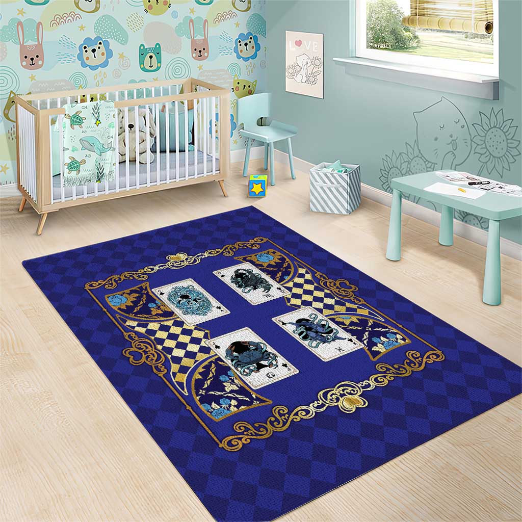 Zodiac Signs Area Rug The Water Element Baroque Clubs Card