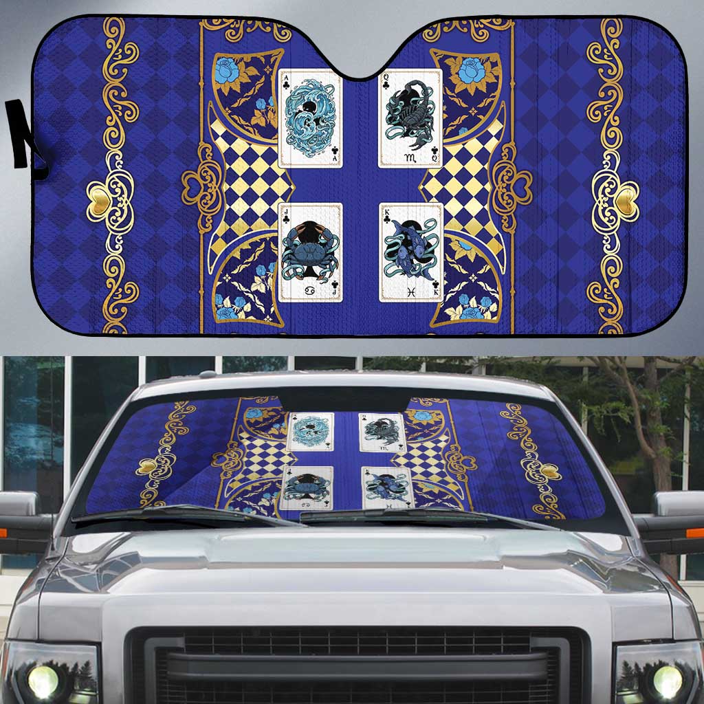 Zodiac Signs Auto Sun Shade The Water Element Baroque Clubs Card