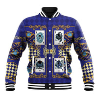 Zodiac Signs Baseball Jacket The Water Element Baroque Clubs Card