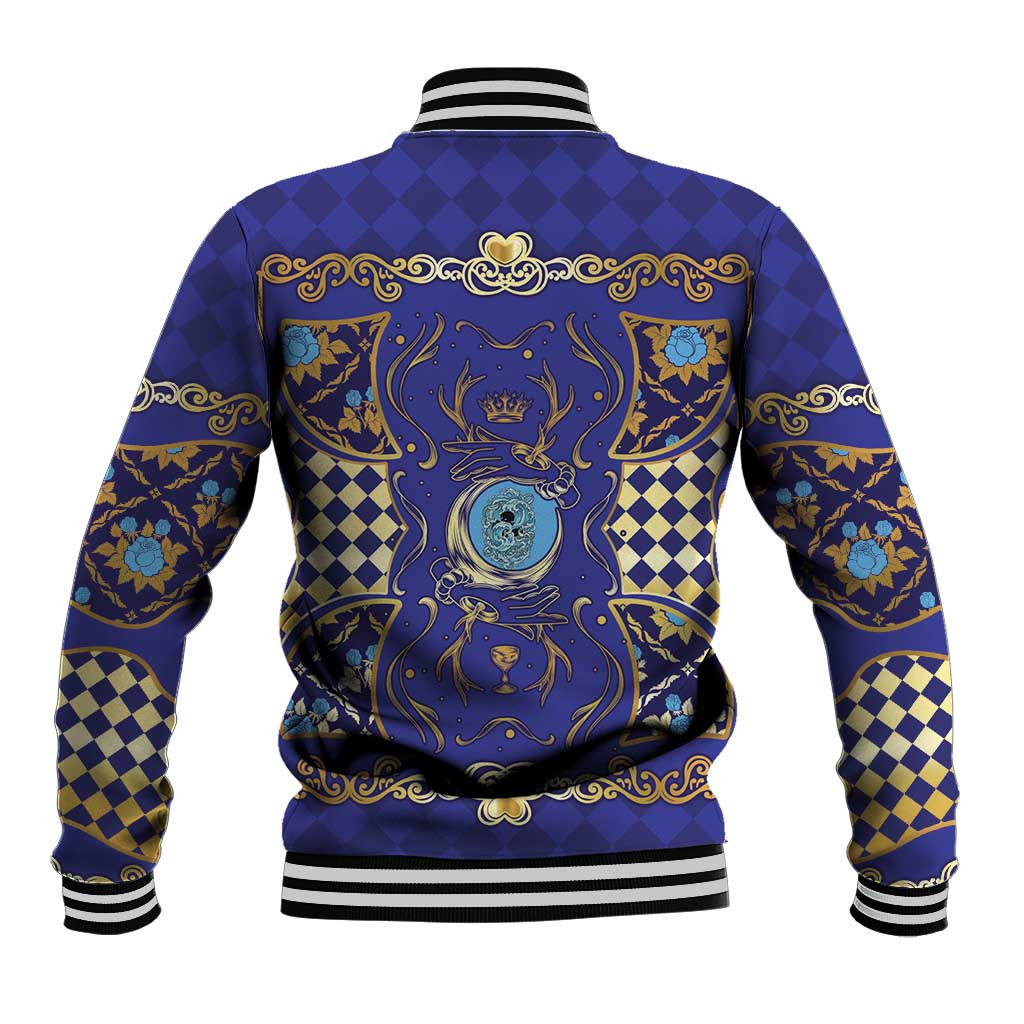 Zodiac Signs Baseball Jacket The Water Element Baroque Clubs Card