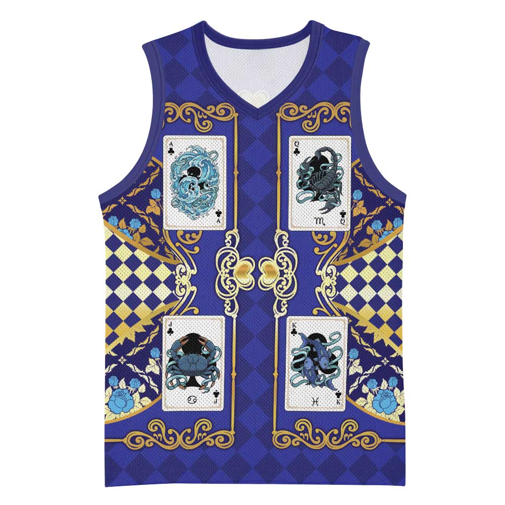 Zodiac Signs Basketball Jersey The Water Element Baroque Clubs Card