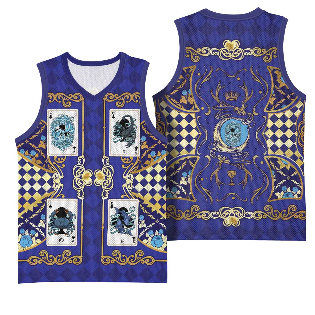 Zodiac Signs Basketball Jersey The Water Element Baroque Clubs Card
