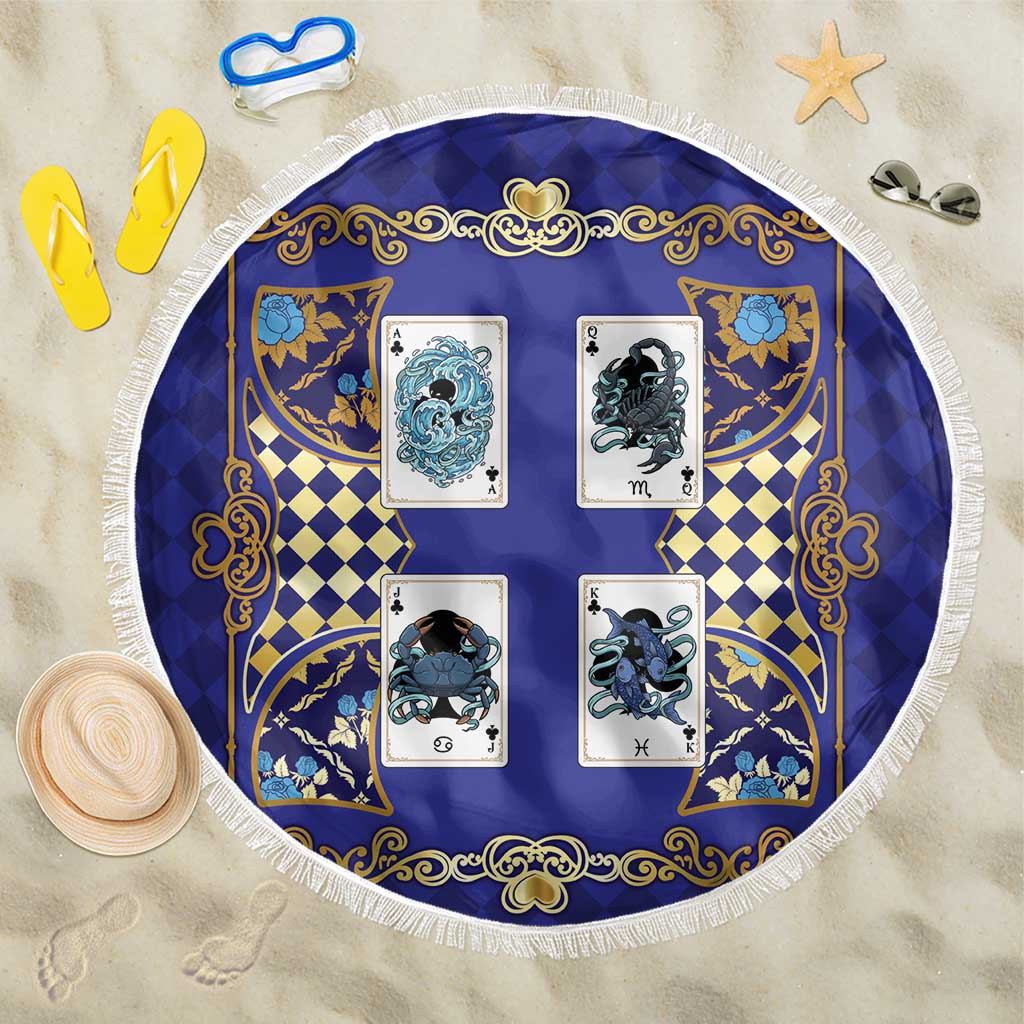 Zodiac Signs Beach Blanket The Water Element Baroque Clubs Card