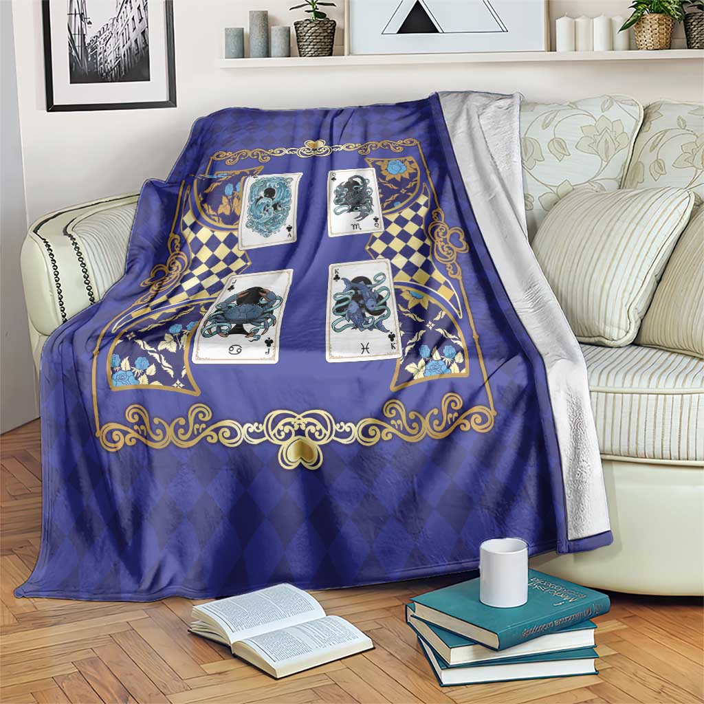 Zodiac Signs Blanket The Water Element Baroque Clubs Card