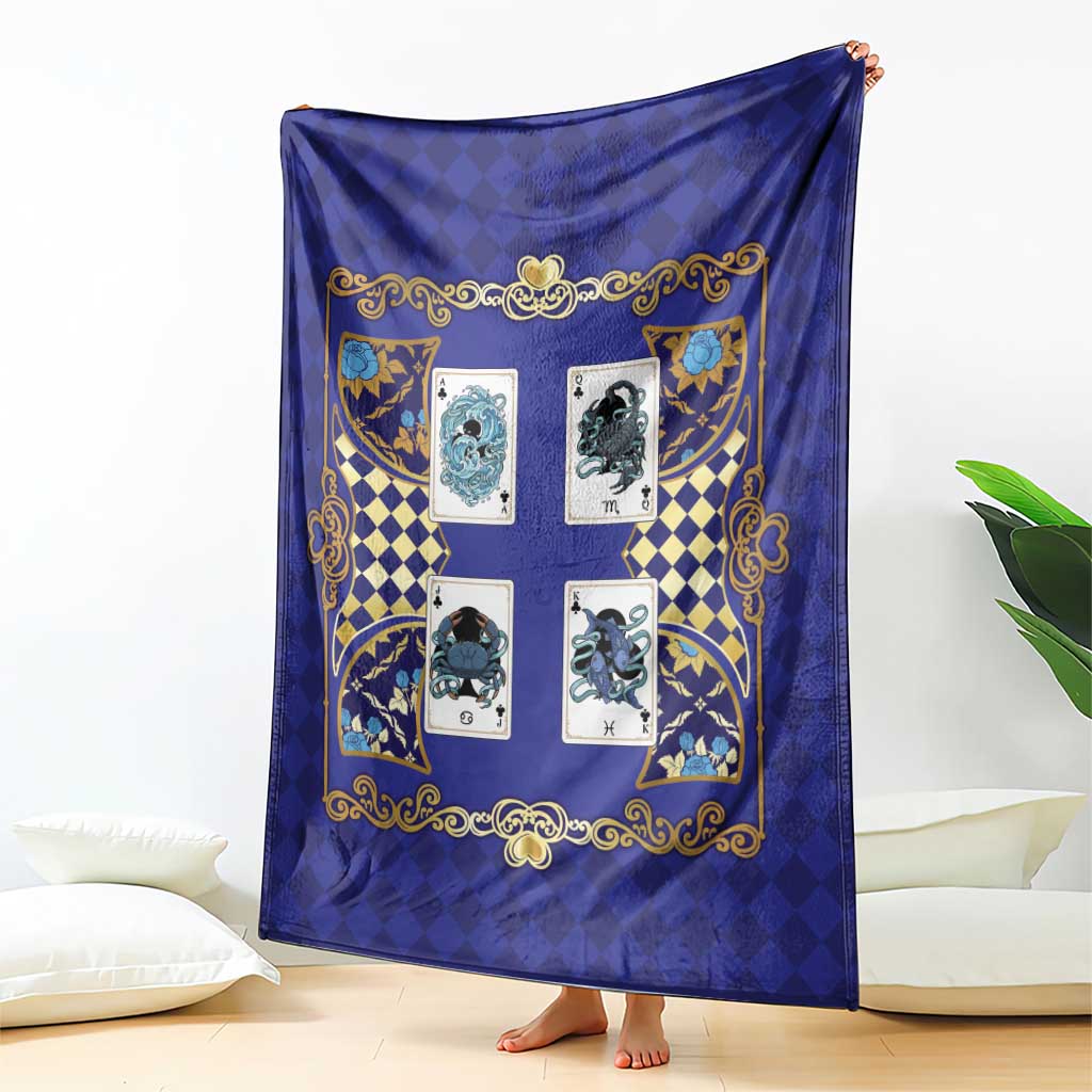 Zodiac Signs Blanket The Water Element Baroque Clubs Card