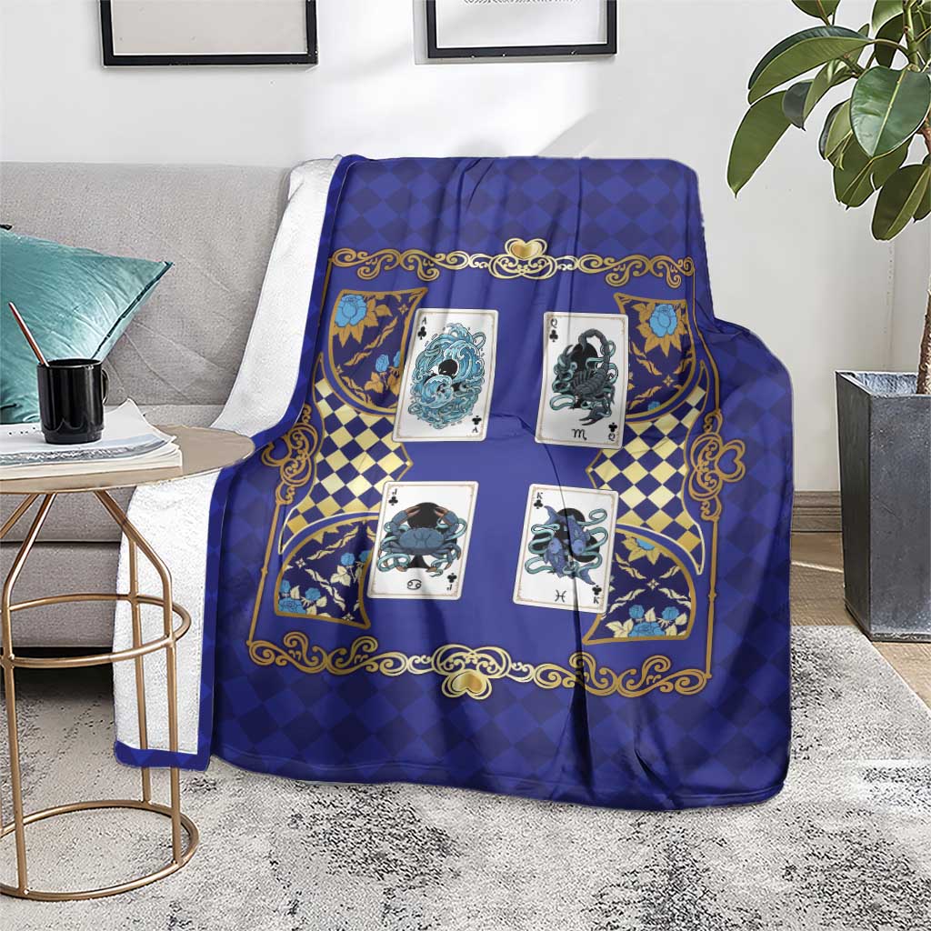 Zodiac Signs Blanket The Water Element Baroque Clubs Card
