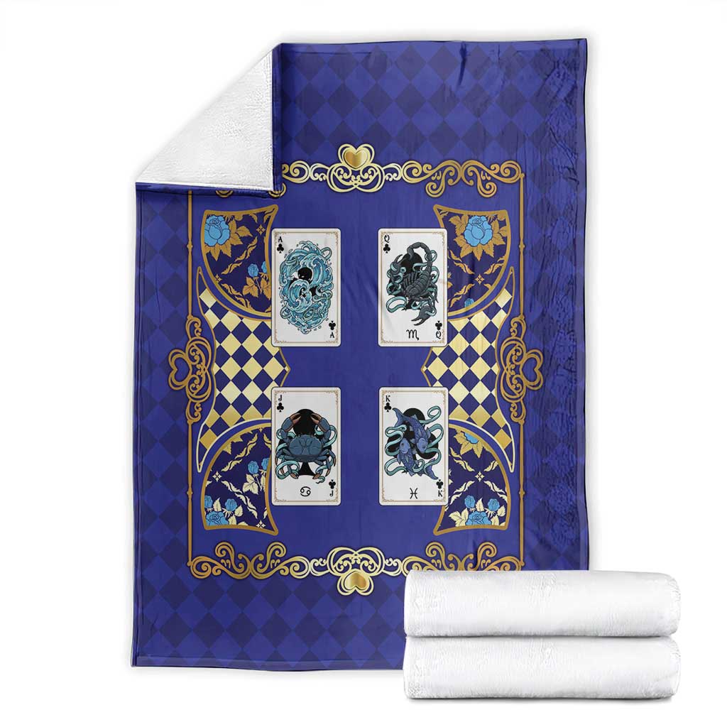 Zodiac Signs Blanket The Water Element Baroque Clubs Card