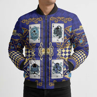 Zodiac Signs Bomber Puffer Jacket The Water Element Baroque Clubs Card