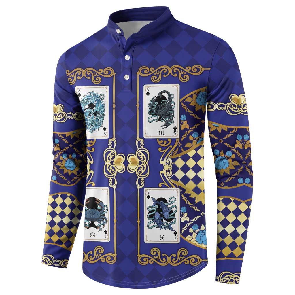 Zodiac Signs Button Sweatshirt The Water Element Baroque Clubs Card
