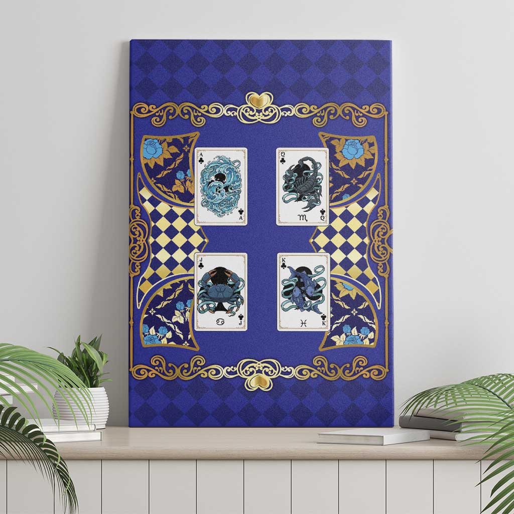 Zodiac Signs Canvas Wall Art The Water Element Baroque Clubs Card