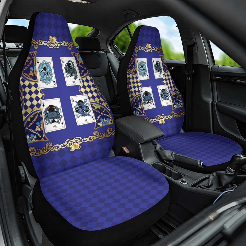 Zodiac Signs Car Seat Cover The Water Element Baroque Clubs Card