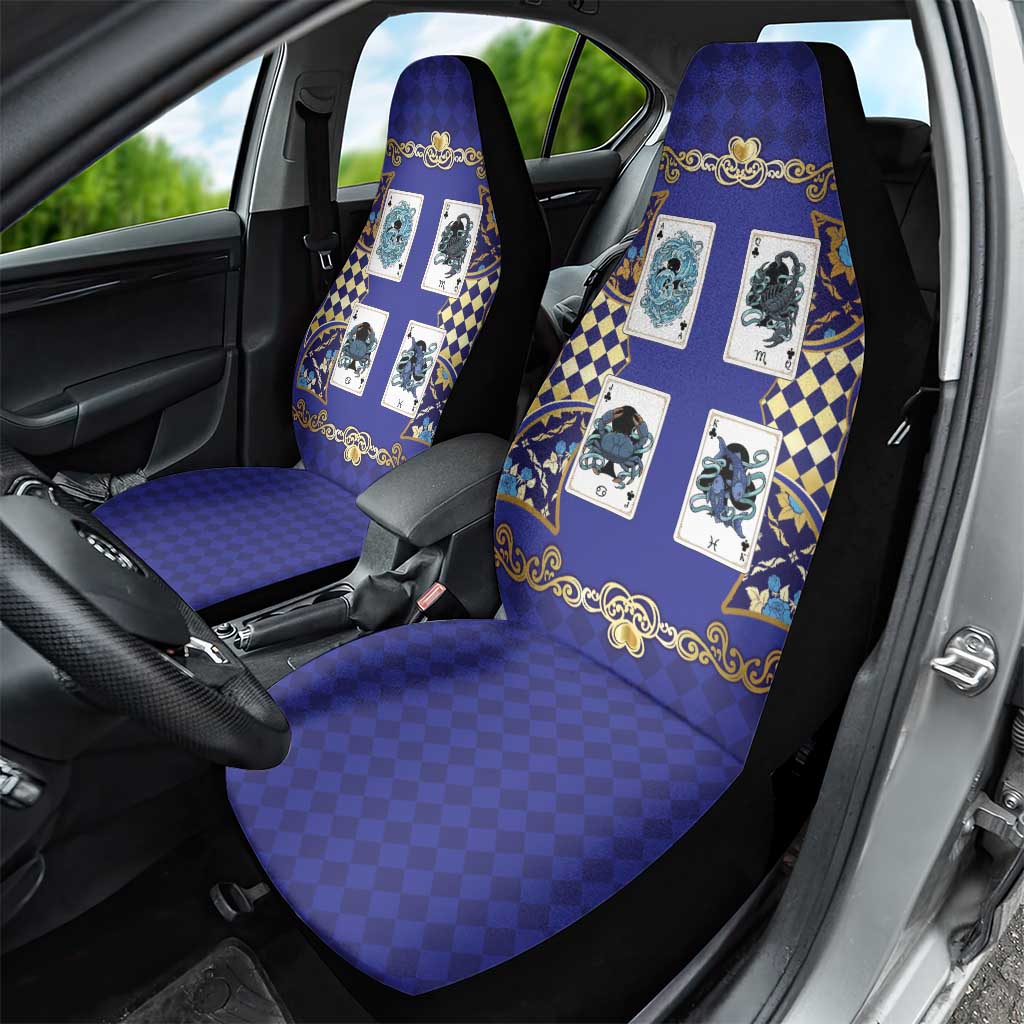 Zodiac Signs Car Seat Cover The Water Element Baroque Clubs Card