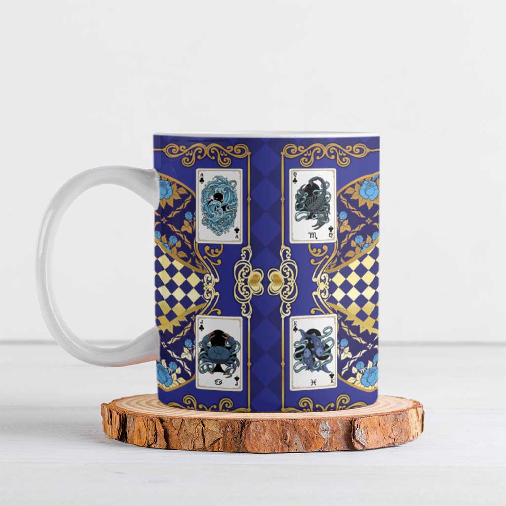 Zodiac Signs Ceramic Mug The Water Element Baroque Clubs Card