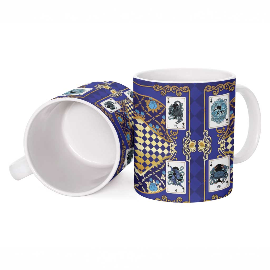 Zodiac Signs Ceramic Mug The Water Element Baroque Clubs Card