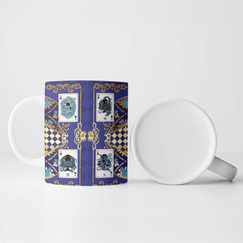 Zodiac Signs Ceramic Mug The Water Element Baroque Clubs Card