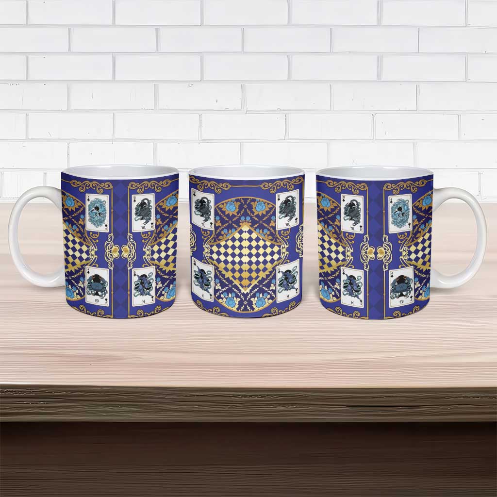 Zodiac Signs Ceramic Mug The Water Element Baroque Clubs Card