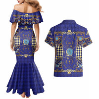 Zodiac Signs Couples Matching Mermaid Dress and Hawaiian Shirt The Water Element Baroque Clubs Card
