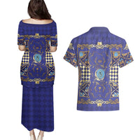 Zodiac Signs Couples Matching Puletasi and Hawaiian Shirt The Water Element Baroque Clubs Card