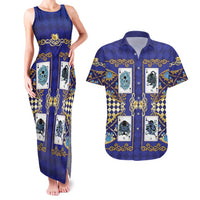 Zodiac Signs Couples Matching Tank Maxi Dress and Hawaiian Shirt The Water Element Baroque Clubs Card