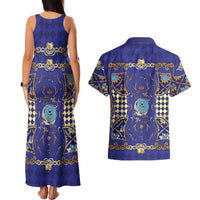 Zodiac Signs Couples Matching Tank Maxi Dress and Hawaiian Shirt The Water Element Baroque Clubs Card