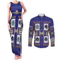 Zodiac Signs Couples Matching Tank Maxi Dress and Long Sleeve Button Shirt The Water Element Baroque Clubs Card
