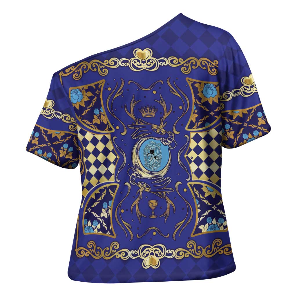 Zodiac Signs Cross Shoulder Shirt The Water Element Baroque Clubs Card