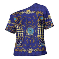 Zodiac Signs Cross Shoulder Shirt The Water Element Baroque Clubs Card