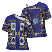 Zodiac Signs Cross Shoulder Shirt The Water Element Baroque Clubs Card