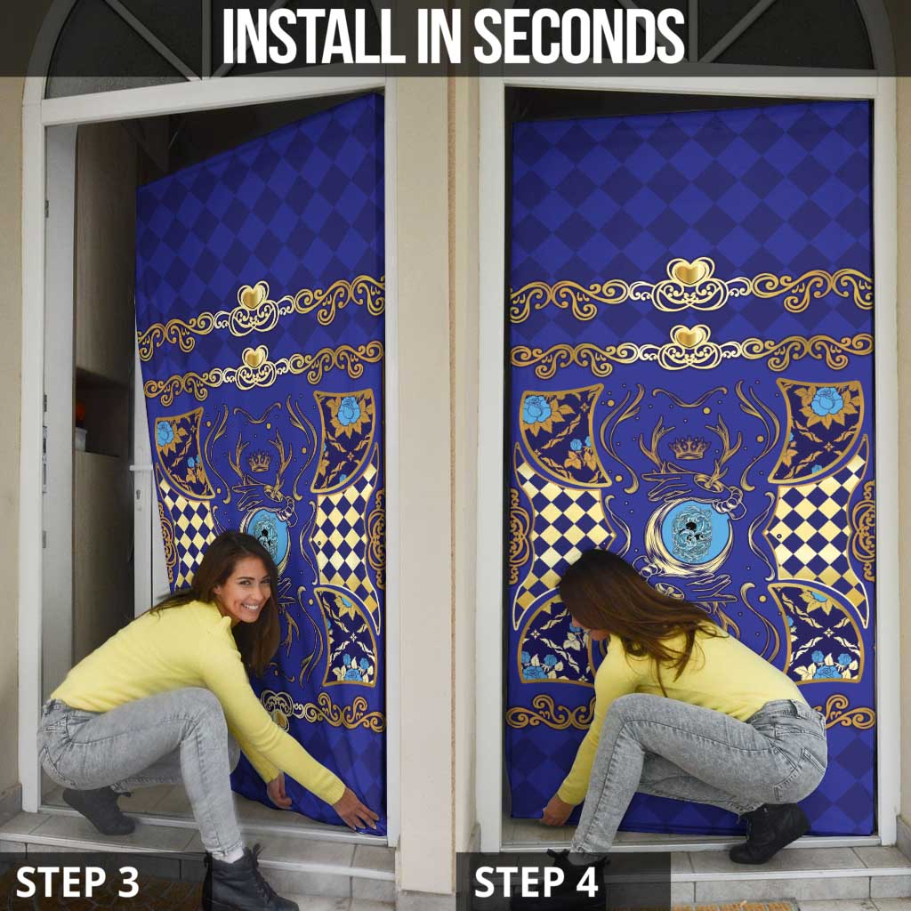 Zodiac Signs Door Cover The Water Element Baroque Clubs Card