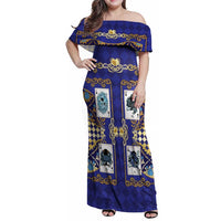Zodiac Signs Family Matching Off Shoulder Maxi Dress and Hawaiian Shirt The Water Element Baroque Clubs Card
