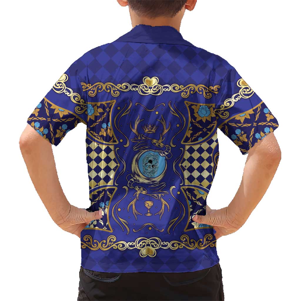 Zodiac Signs Family Matching Off Shoulder Short Dress and Hawaiian Shirt The Water Element Baroque Clubs Card