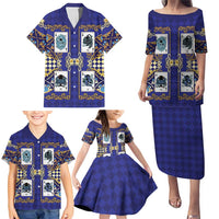 Zodiac Signs Family Matching Puletasi and Hawaiian Shirt The Water Element Baroque Clubs Card