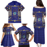 Zodiac Signs Family Matching Puletasi and Hawaiian Shirt The Water Element Baroque Clubs Card