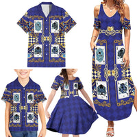 Zodiac Signs Family Matching Summer Maxi Dress and Hawaiian Shirt The Water Element Baroque Clubs Card