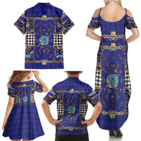 Zodiac Signs Family Matching Summer Maxi Dress and Hawaiian Shirt The Water Element Baroque Clubs Card
